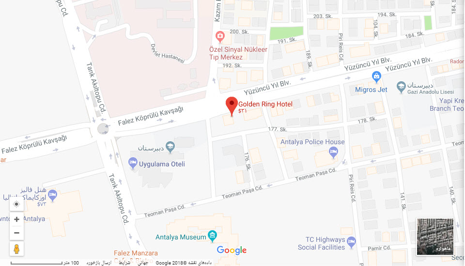 مکان هتل گلدن رینگ بر روی نقشه گوگل