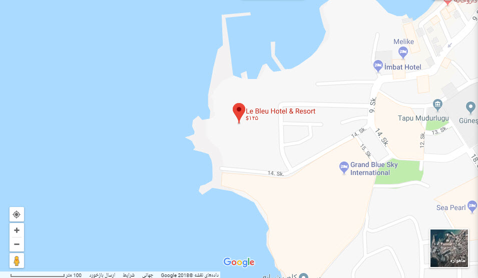 مکان هتل لو بلو بر روی نقشه گوگل