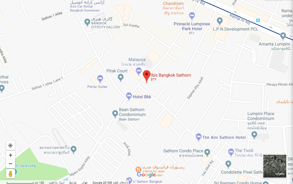 مکان هتل آیبیس بر روی نقشه گوگل