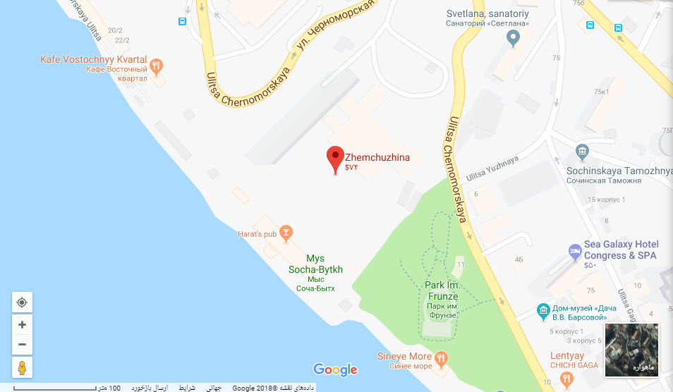 مکان هتل ژمچوژینا گرند بر روی نقشه گوگل