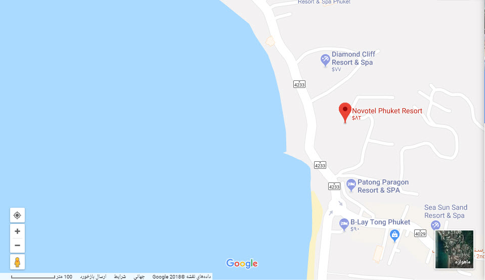 مکان هتل نووتل بر روی نقشه گوگل