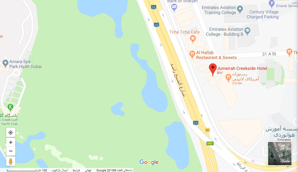 مکان هتل جمیرا بر روی نقشه گوگل