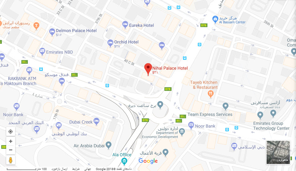 مکان هتل نیهال پالاس بر روی نقشه گوگل