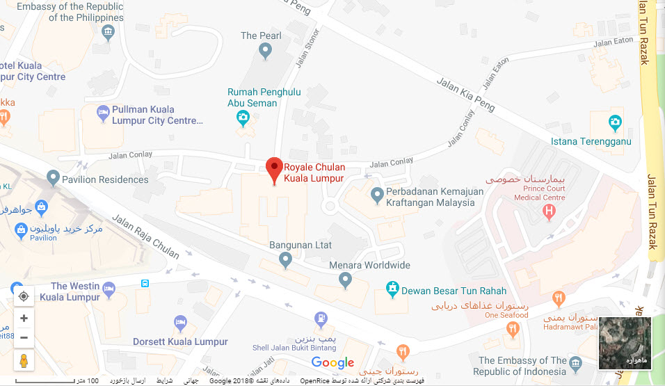 مکان هتل رویال چولان بر روی نقشه گوگل