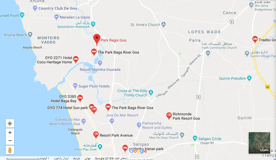 مکان هتل پارک رجیس بر روی نقشه گوگل