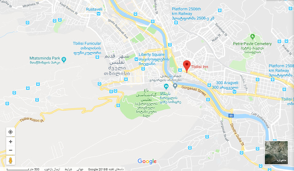 مکان هتل تفلیس این بر روی نقشه گوگل