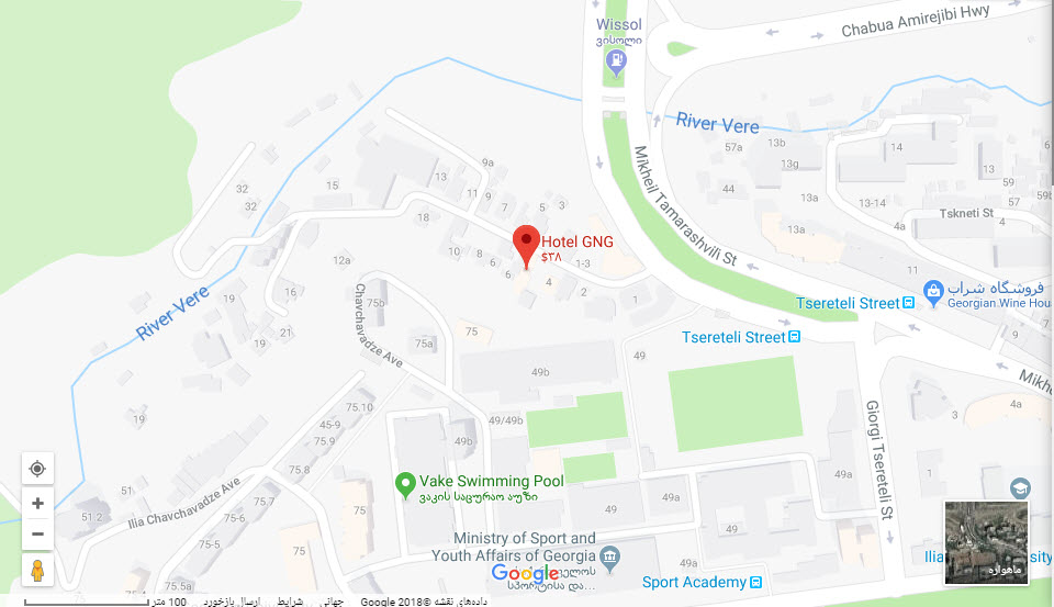 مکان هتل جی ان جی بر روی نقشه گوگل