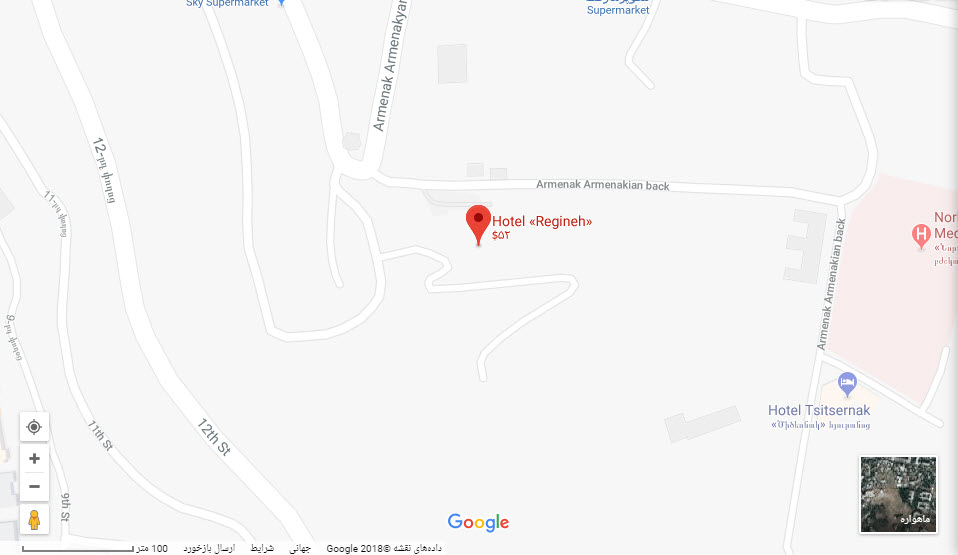 مکان هتل رجینه بر روی نقشه گوگل