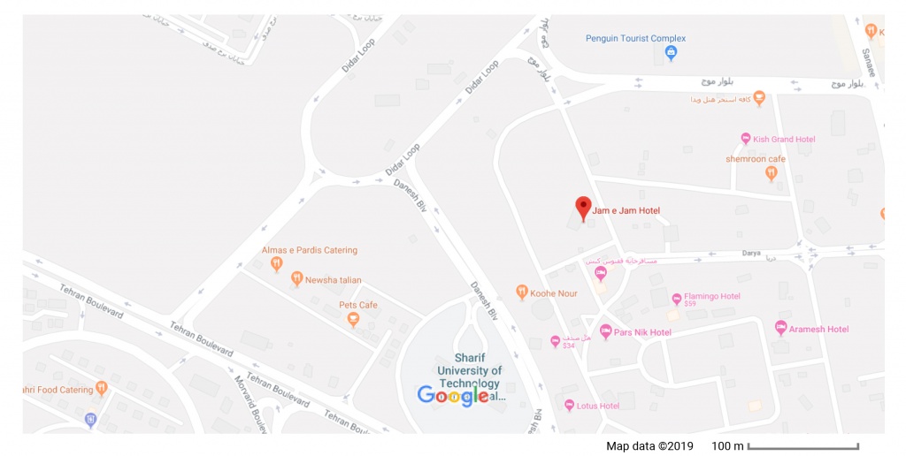 مکان هتل جام جم بر روی نقشه گوگل
