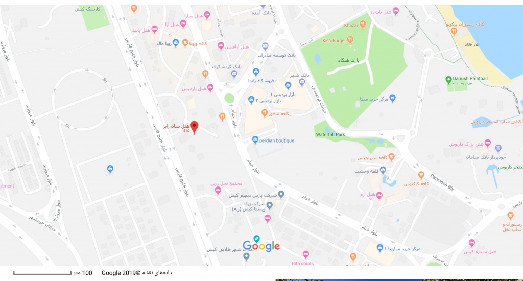 مکان هتل سان رایز بر روی نقشه گوگل