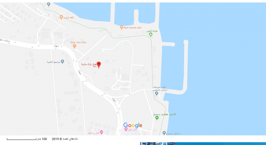 مکان هتل مارینا بر روی نقشه گوگل