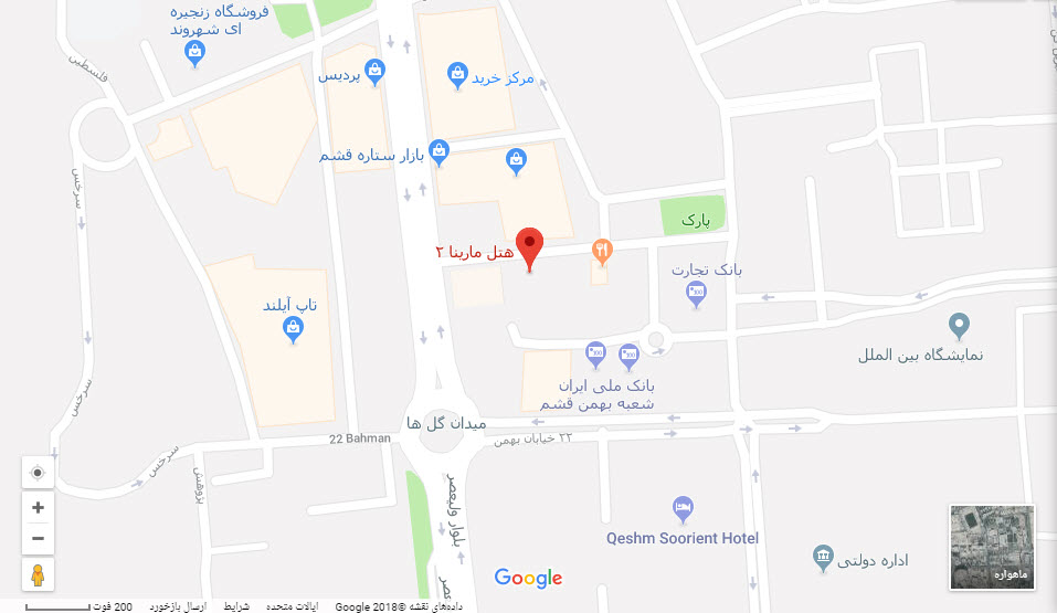مکان هتل مارینا2 بر روی نقشهد گوگل