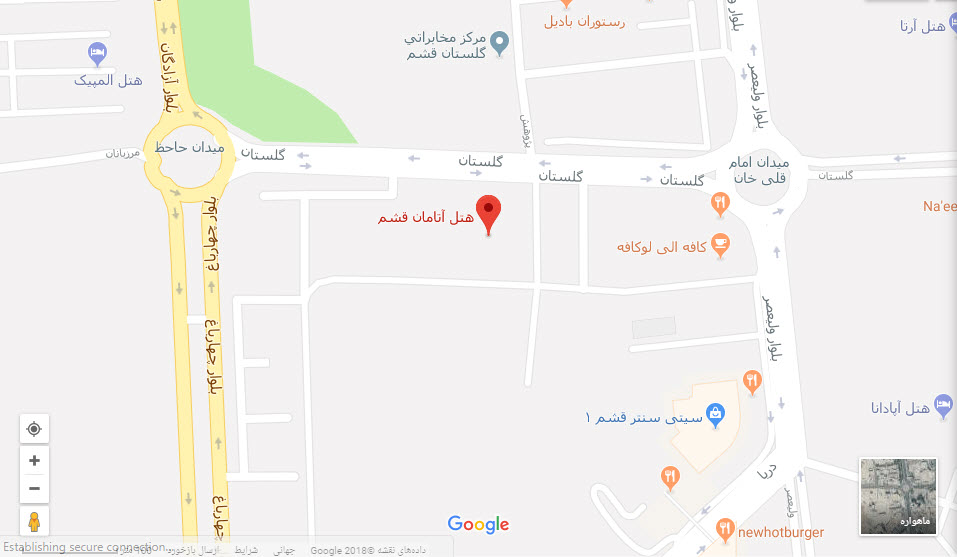 مکان هتل آتامان بر روی نقشه گوگل