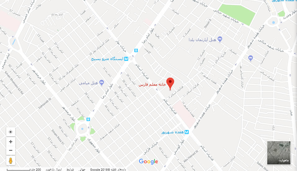 مکان هتل حافظ بر روی نقشه گوگل