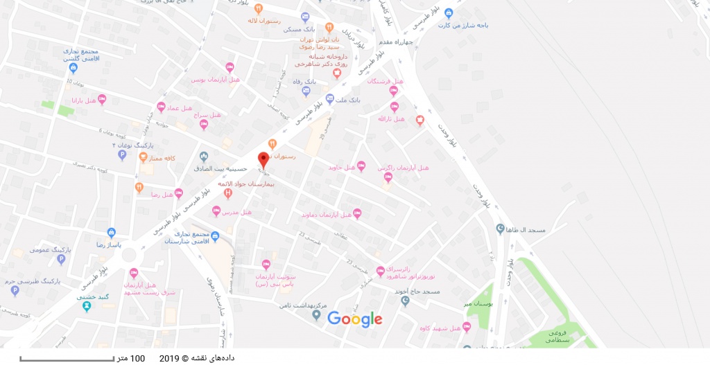 مکان هتل جوادیه بر روی نقشه گوگل