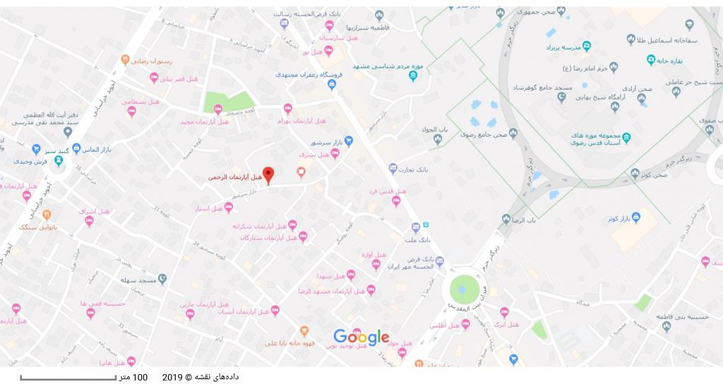 مکان هتل الرحمن بر روی نقشه گوگل