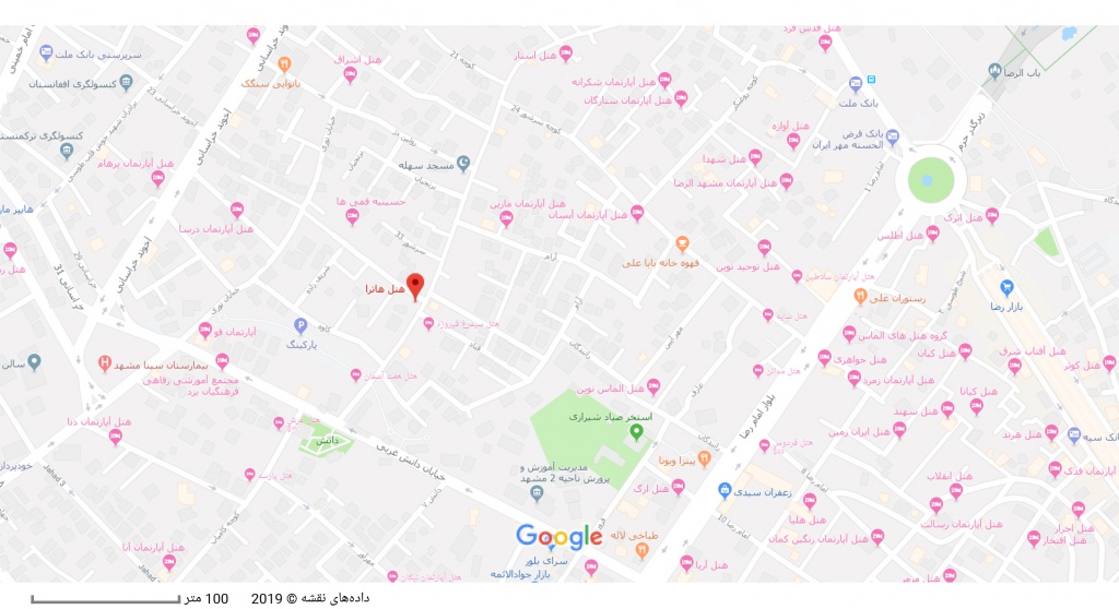 مکان هتل هاترا بر روی نقشه گوگل